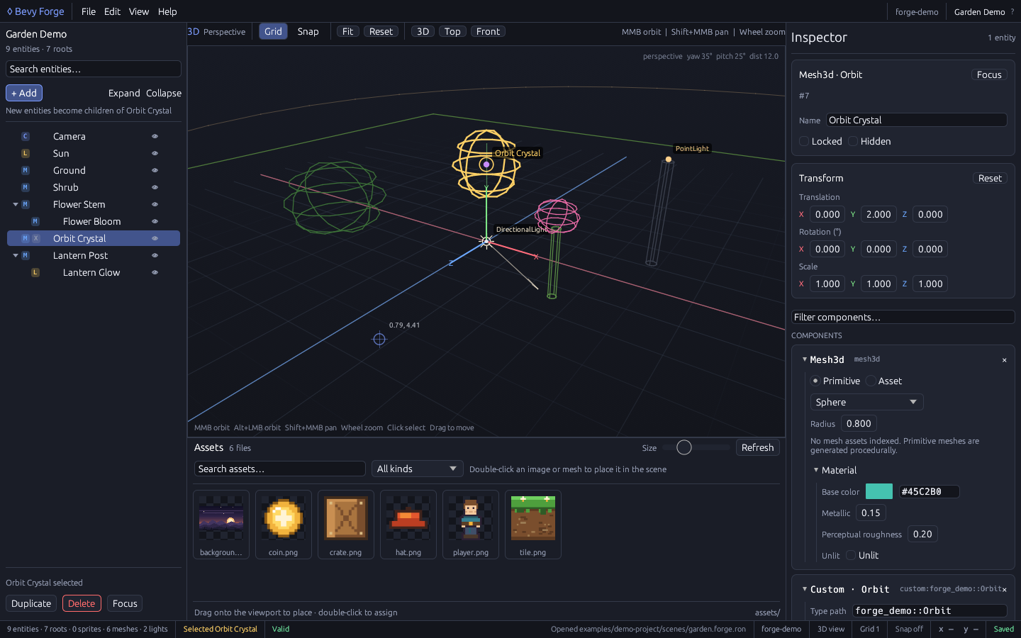 3D viewport with the garden demo