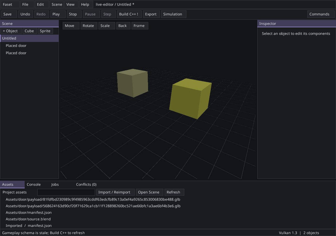 Native Faset Editor after Blender reimport